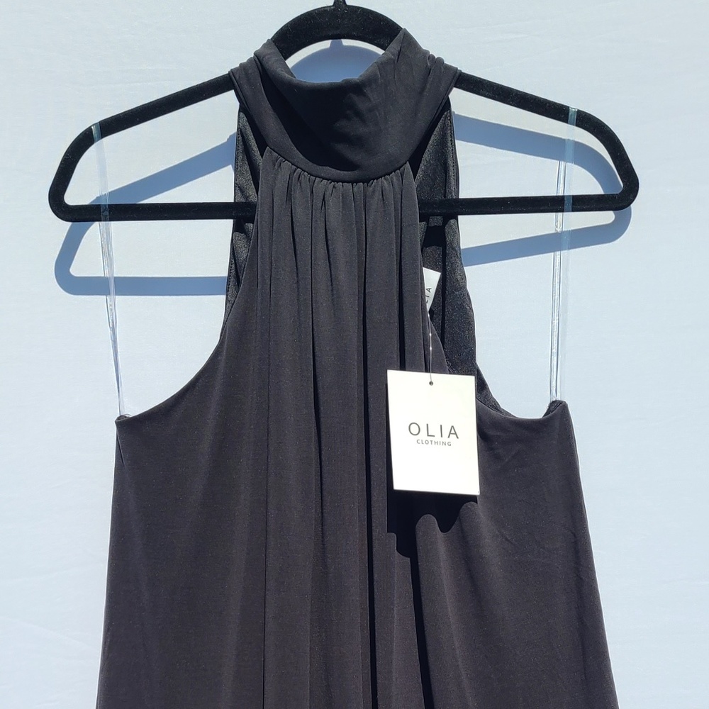 Olia High Neck Black Tank